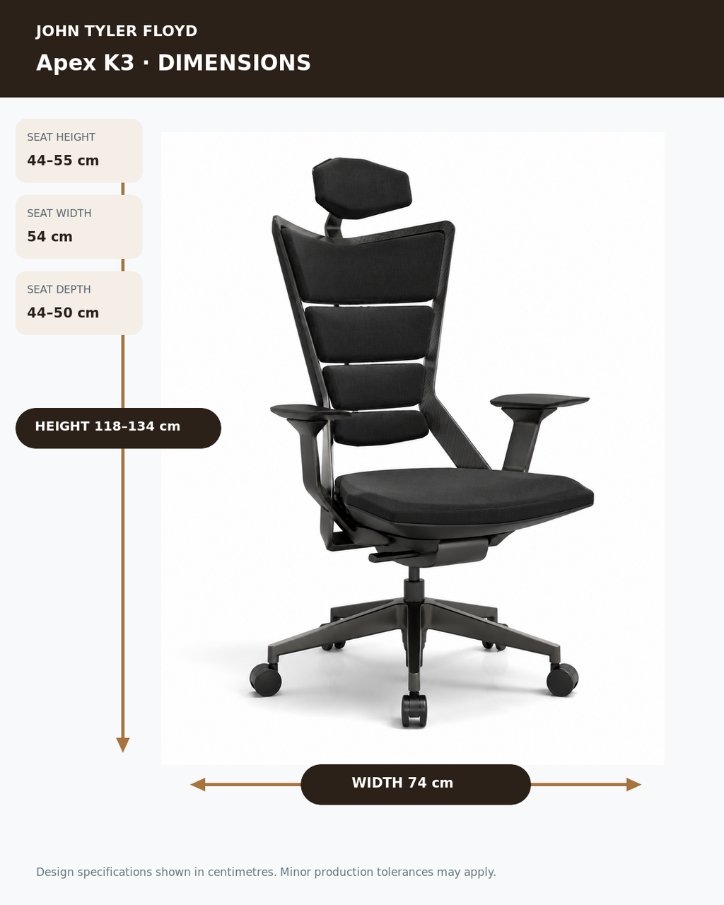 JOHN TYLER FLOYD KineticArc Apex K3 Ergonomic Chair