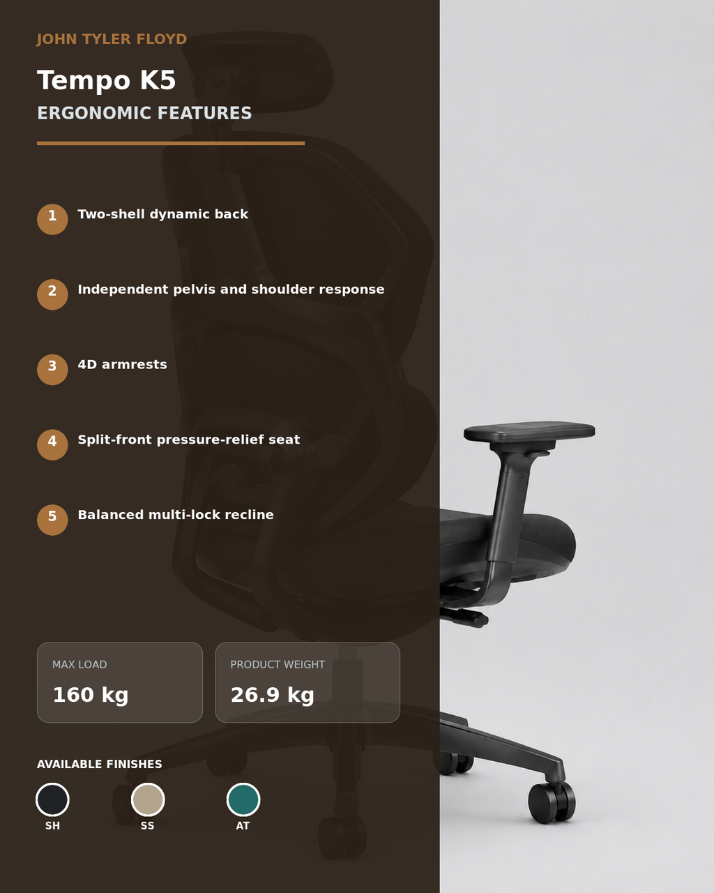 JOHN TYLER FLOYD KineticArc Tempo K5 Ergonomic Chair