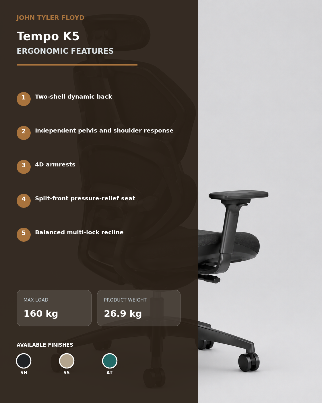 JOHN TYLER FLOYD KineticArc Tempo K5 Ergonomic Chair