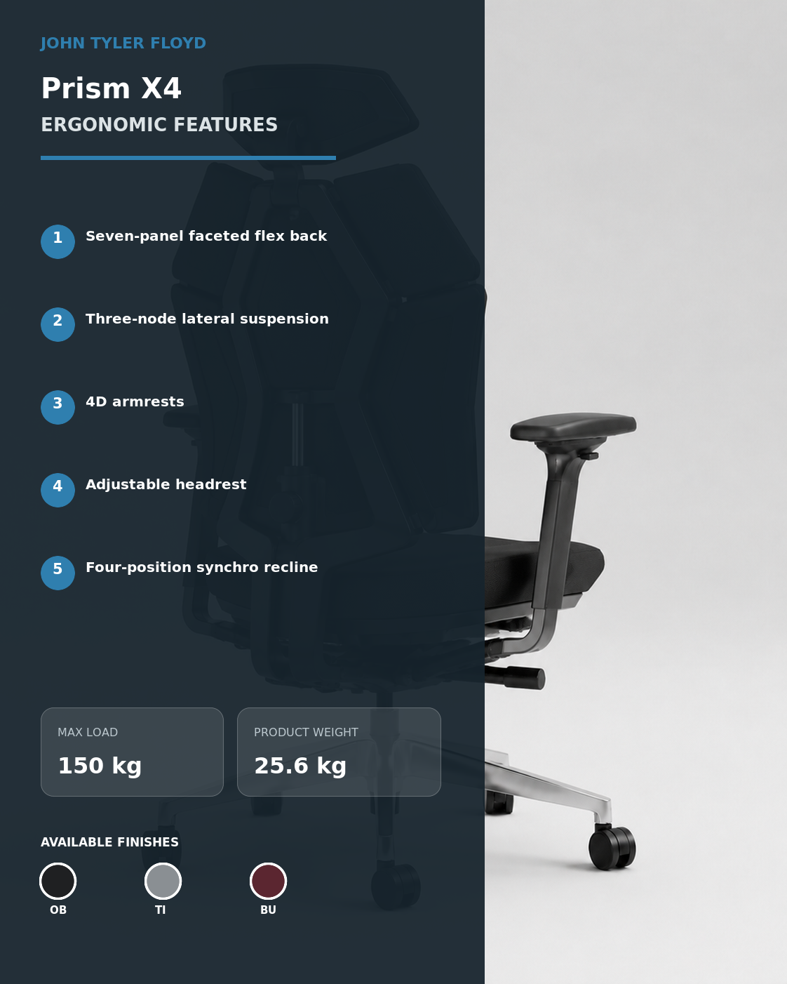 JOHN TYLER FLOYD AetherFrame Prism X4 Ergonomic Chair
