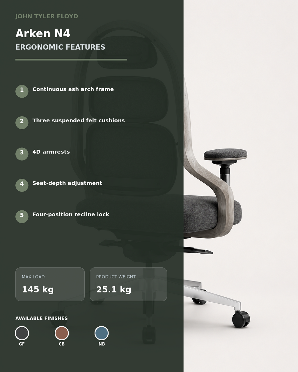 JOHN TYLER FLOYD NordWeave Arken N4 Ergonomic Chair