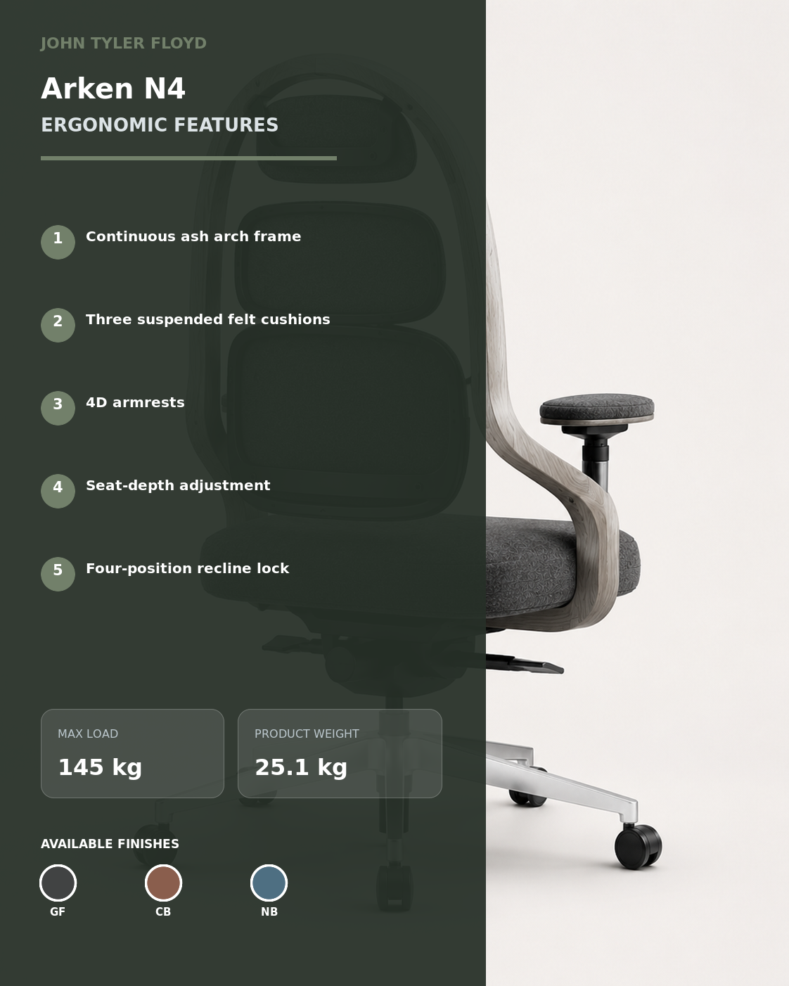 JOHN TYLER FLOYD NordWeave Arken N4 Ergonomic Chair