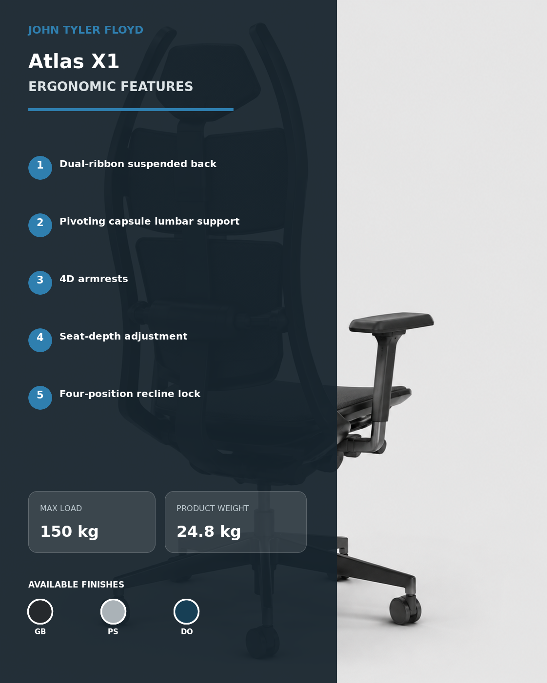 JOHN TYLER FLOYD AetherFrame Atlas X1 Ergonomic Chair