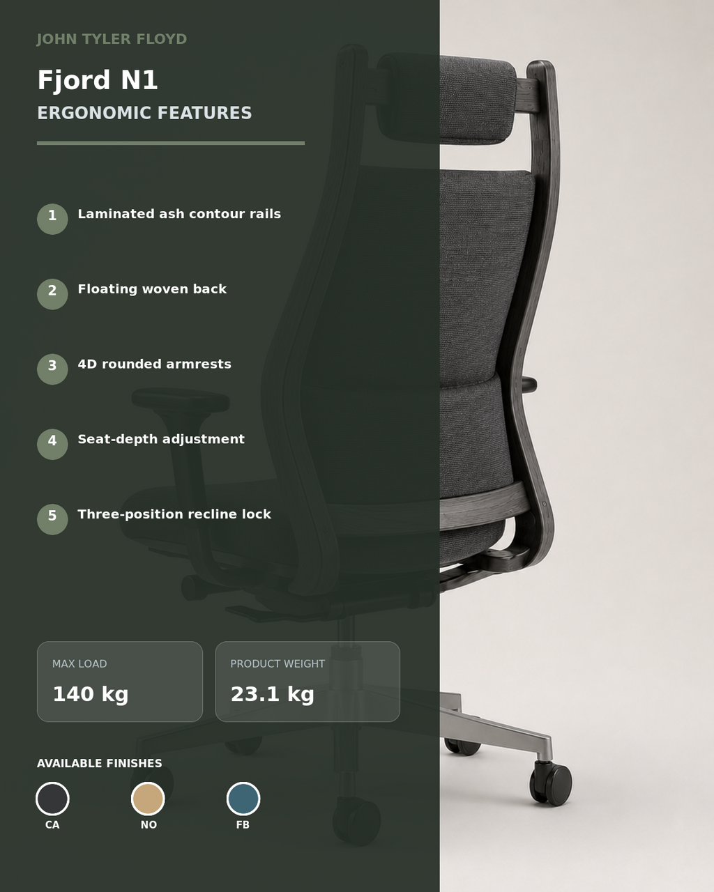JOHN TYLER FLOYD NordWeave Fjord N1 Ergonomic Chair