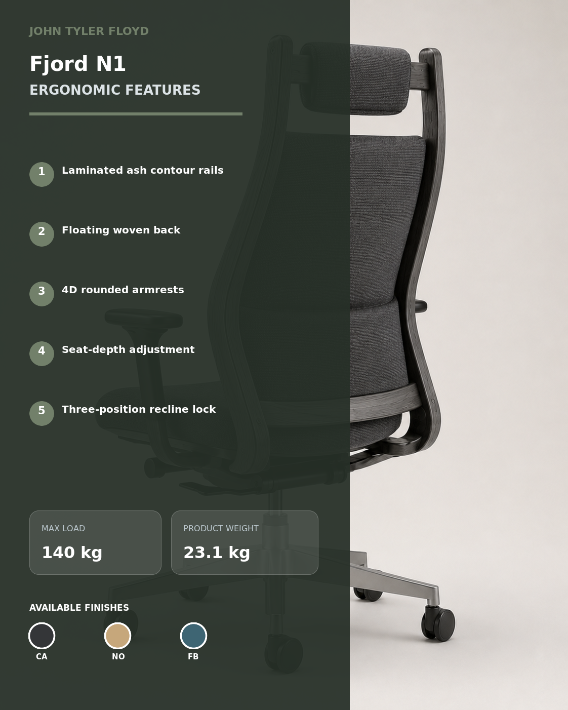 JOHN TYLER FLOYD NordWeave Fjord N1 Ergonomic Chair