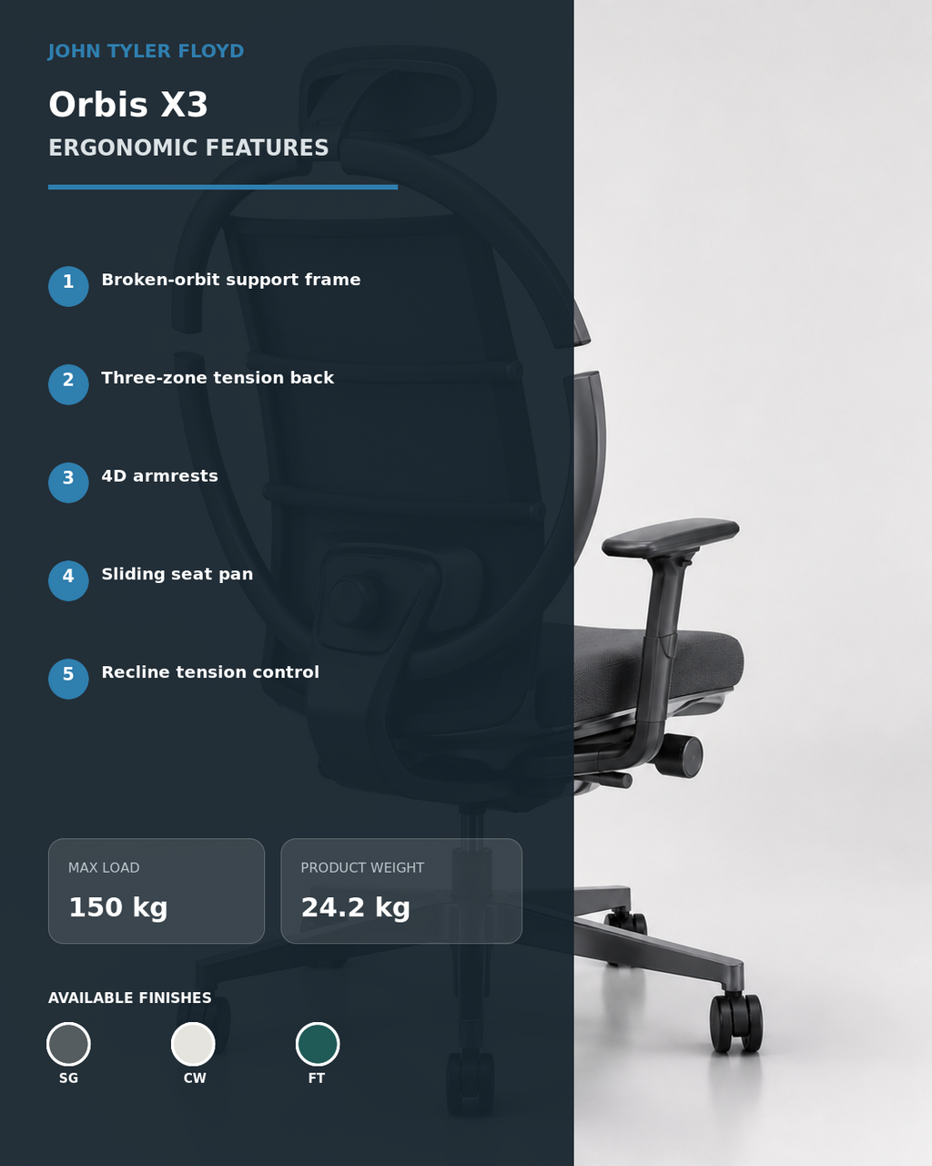 JOHN TYLER FLOYD AetherFrame Orbis X3 Ergonomic Chair