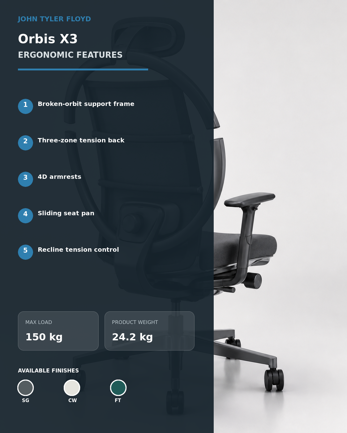 JOHN TYLER FLOYD AetherFrame Orbis X3 Ergonomic Chair