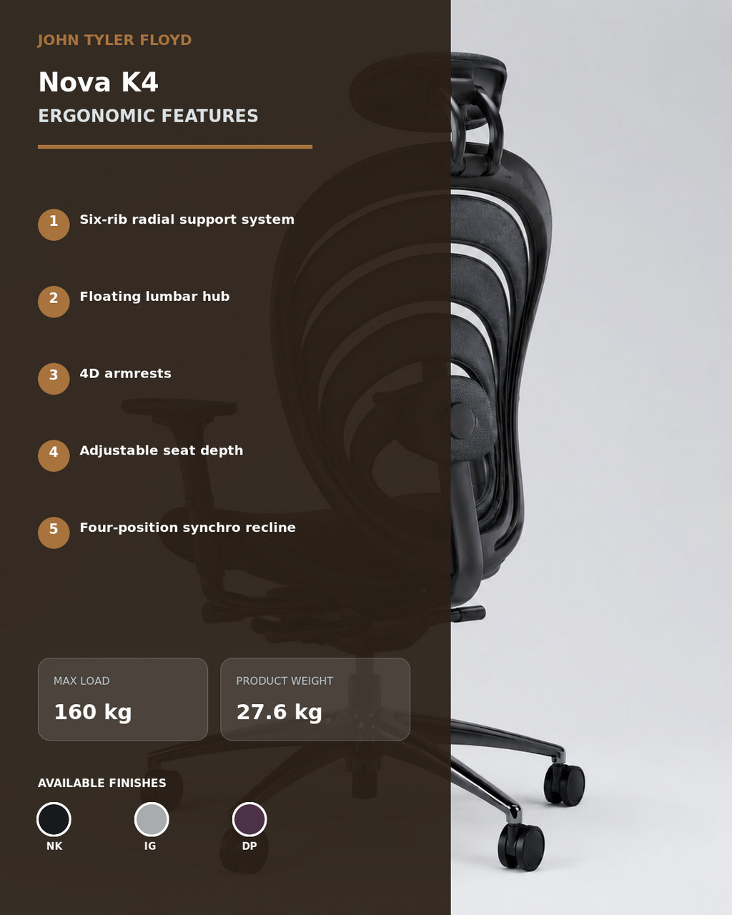 JOHN TYLER FLOYD KineticArc Nova K4 Ergonomic Chair